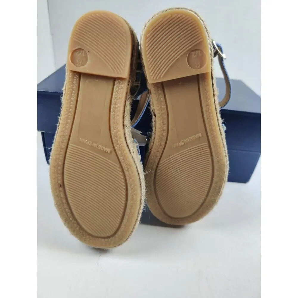 Polo Ralph Lauren Toddler Espadrille Blue Holbrook Girl's Sz 6.5 Canvas Sandals
